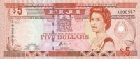 p93a from Fiji: 5 Dollars from 1992