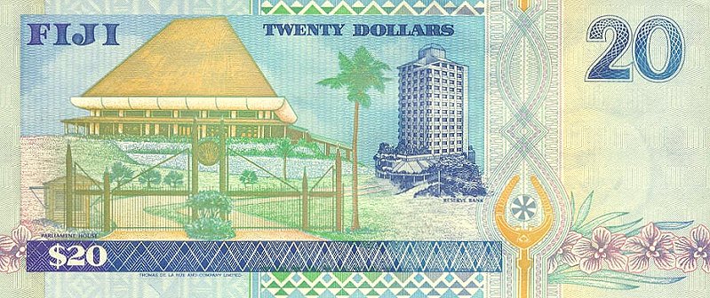 Back of Fiji p99a: 20 Dollars from 1996