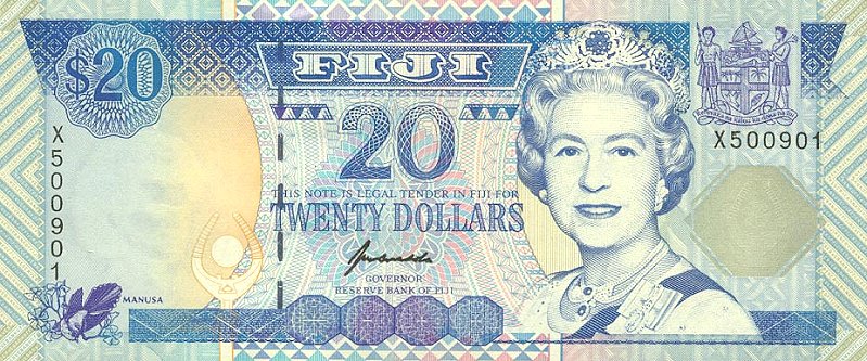 Front of Fiji p99a: 20 Dollars from 1996
