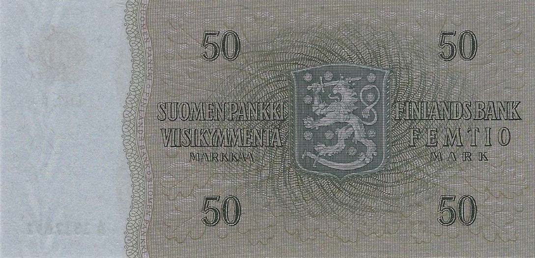 Back of Finland p105a: 50 Markkaa from 1963