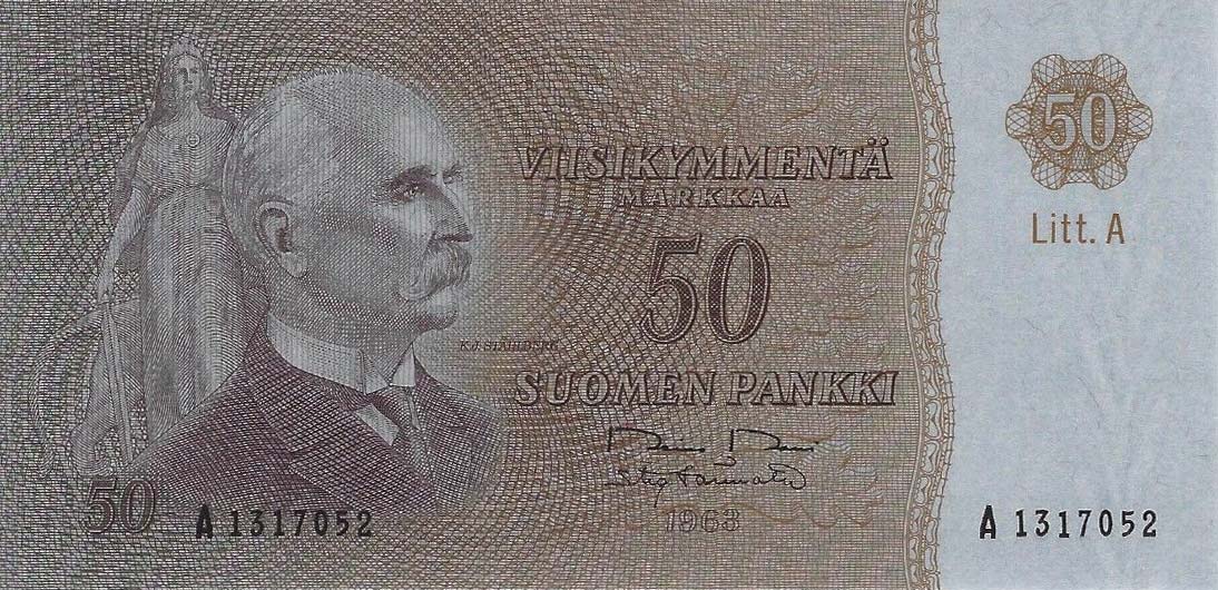 Front of Finland p105a: 50 Markkaa from 1963