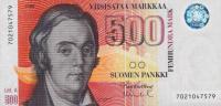 p116a from Finland: 500 Markkaa from 1986