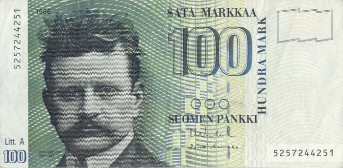 Front of Finland p119: 100 Markkaa from 1986