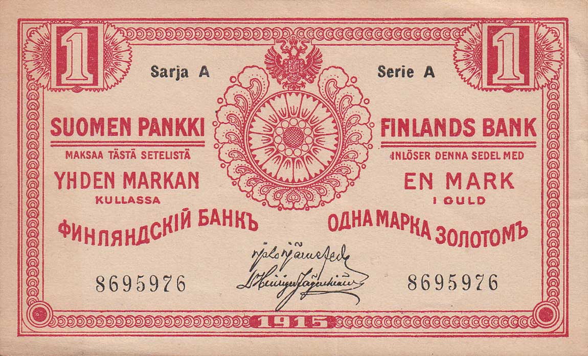 Front of Finland p16b: 1 Markkaa from 1915