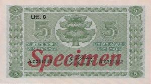 p61s from Finland: 5 Markkaa from 1922