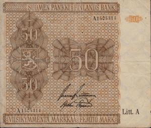 p79a from Finland: 50 Markkaa from 1945