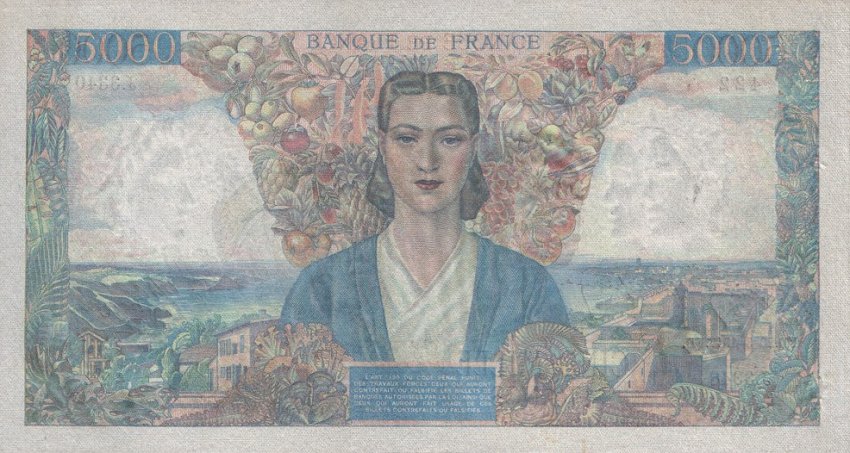 Back of France p103e: 5000 Francs from 1947