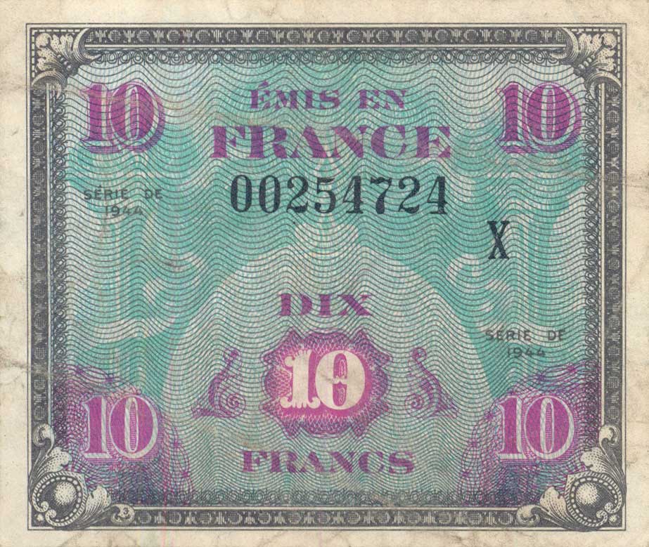 Front of France p116r: 10 Francs from 1944