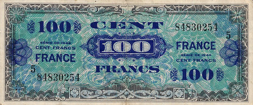 Front of France p123c: 100 Francs from 1944