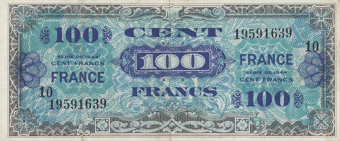 Front of France p123e: 100 Francs from 1944