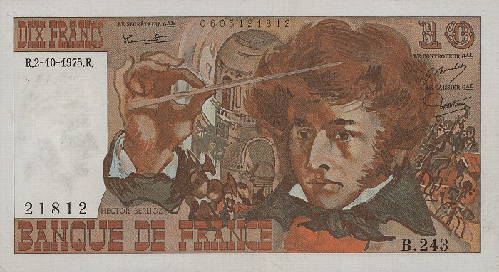 Front of France p150b: 10 Francs from 1975