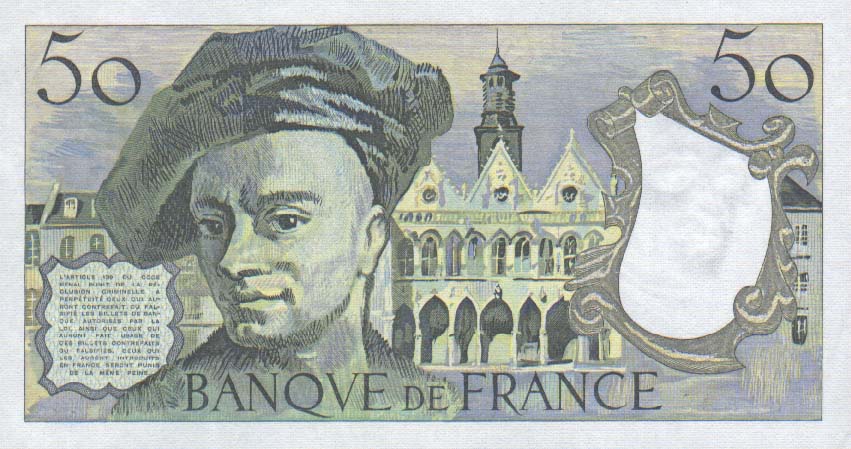 Back of France p152b: 50 Francs from 1979