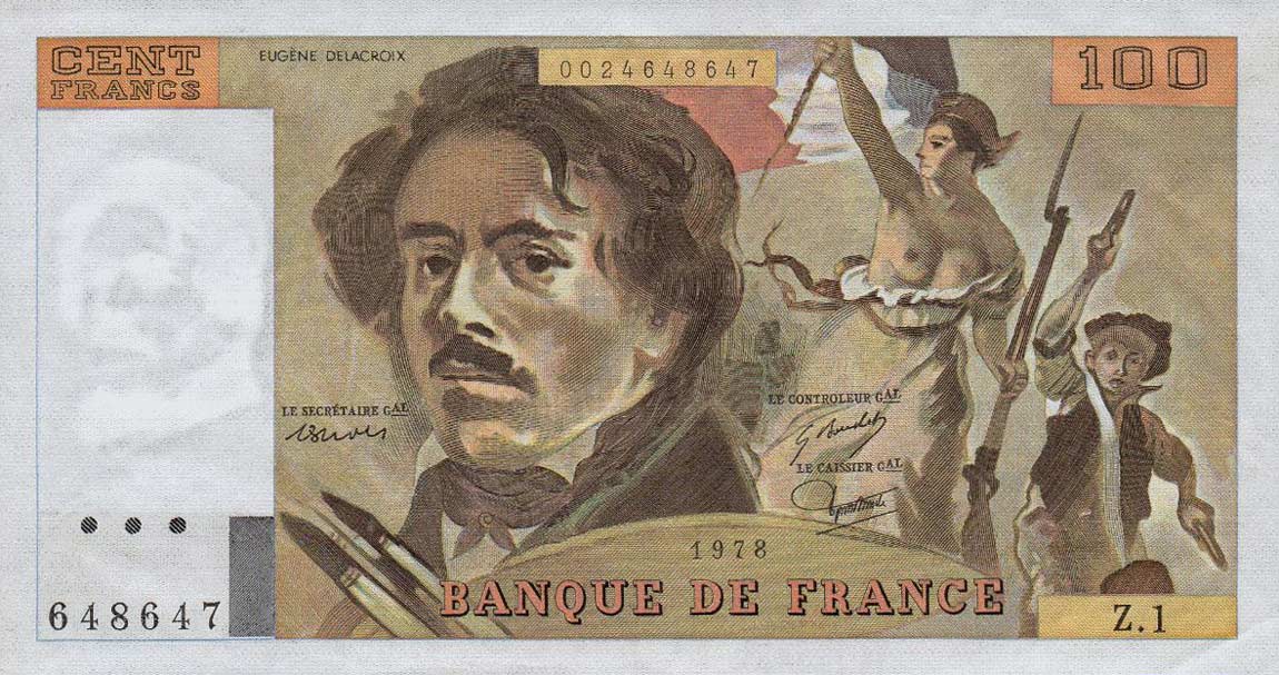 Front of France p153: 100 Francs from 1978