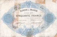 p51a from France: 50 Francs from 1868