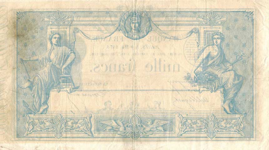 Back of France p54b: 1000 Francs from 1862