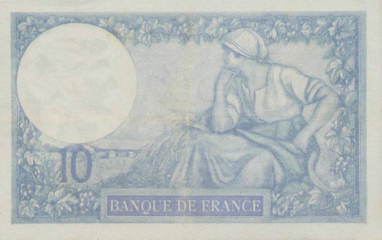 Back of France p73e: 10 Francs from 1936
