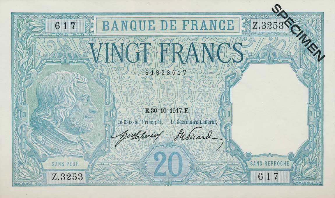 Front of France p74s: 20 Francs from 1916