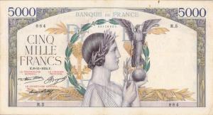 p82a from France: 5000 Francs from 1934