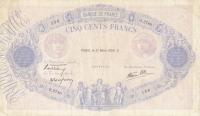 Gallery image for France p88c: 500 Francs from 1938