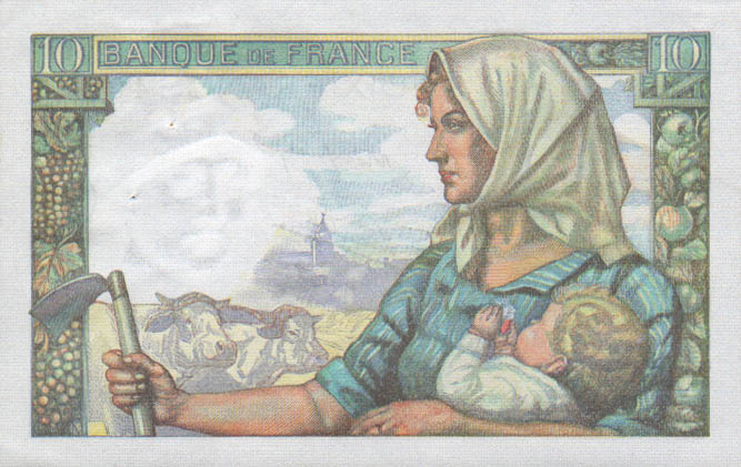 Back of France p99a: 10 Francs from 1941