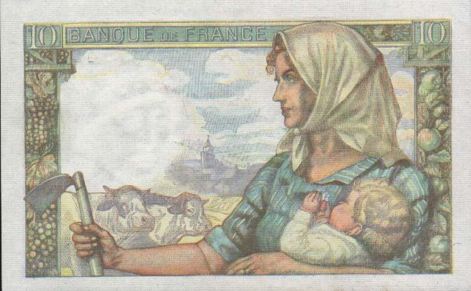 Back of France p99e: 10 Francs from 1942
