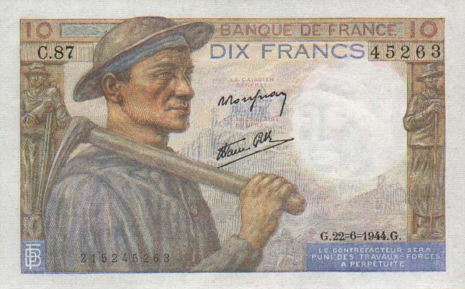 Front of France p99e: 10 Francs from 1942