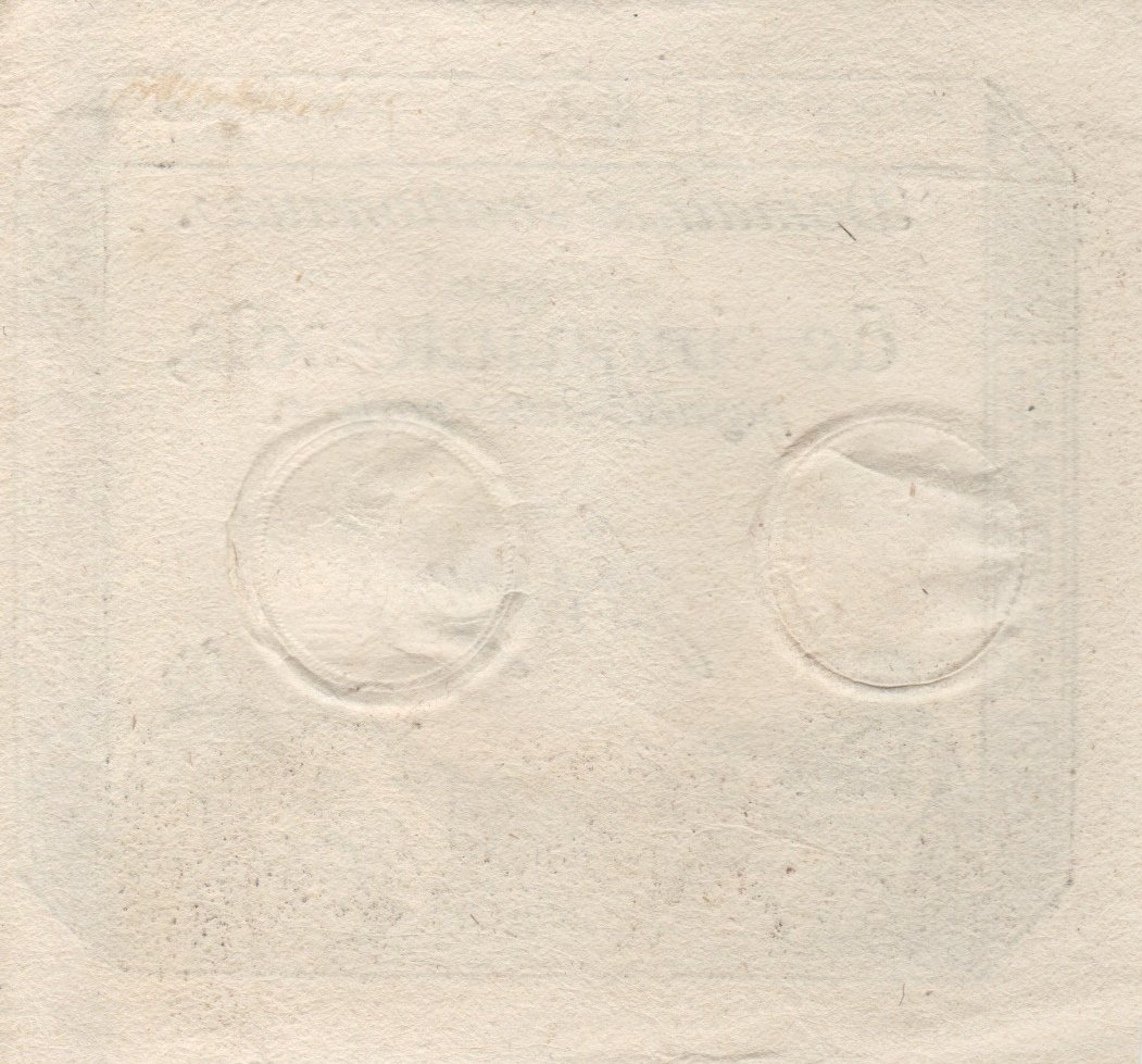 Back of France pA70b: 50 Soles from 1793