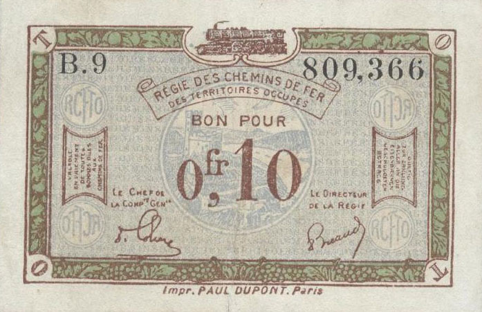 Front of France pR2: 0.1 Franc from 1923