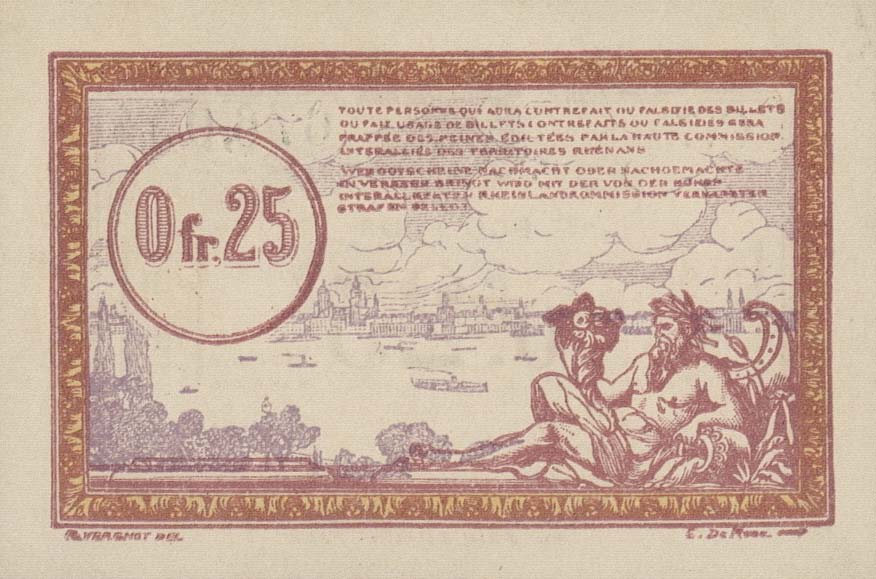 Back of France pR3: 0.25 Franc from 1923