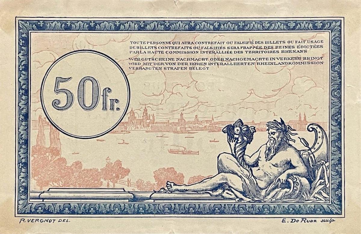 Back of France pR9b: 50 Francs from 1923