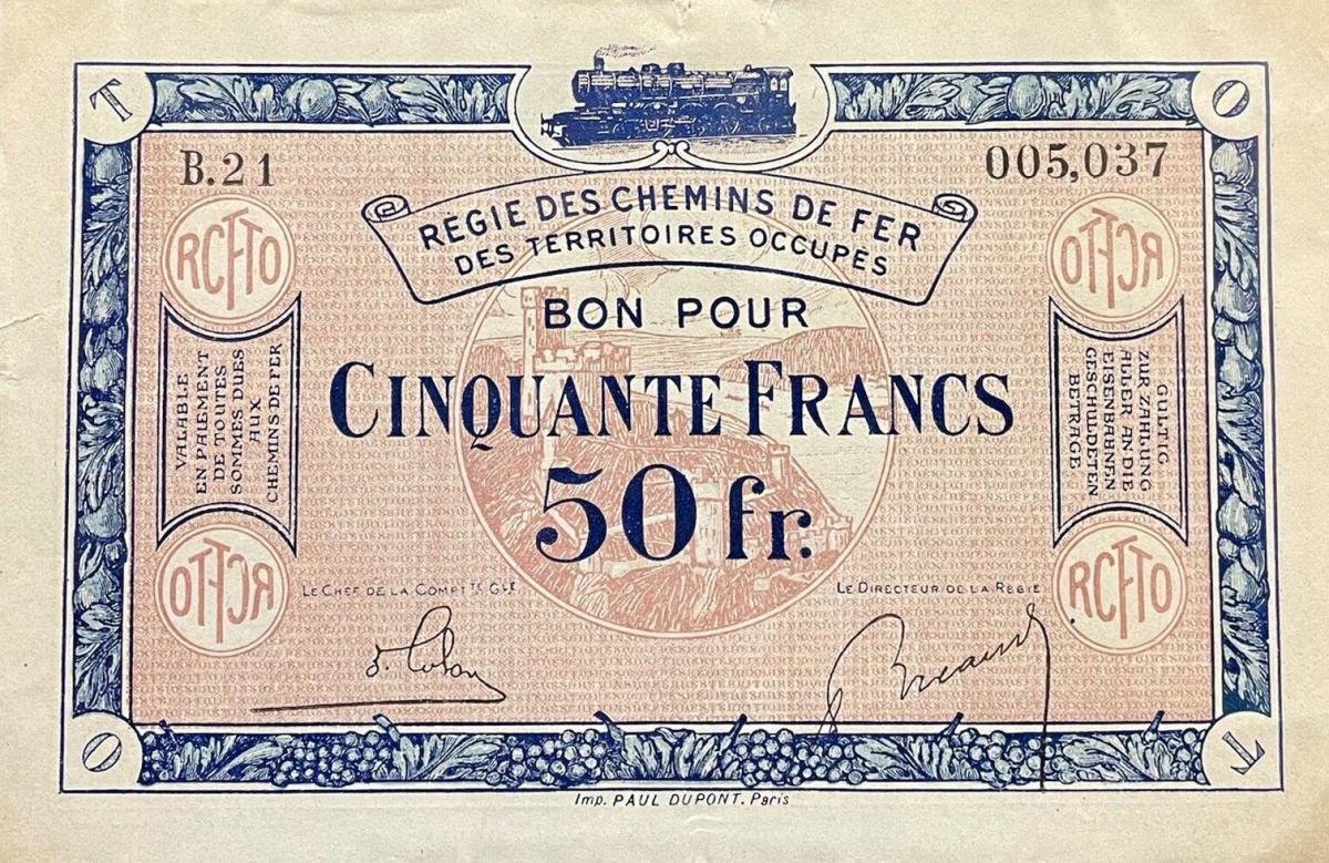 Front of France pR9b: 50 Francs from 1923