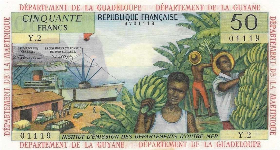 Front of French Antilles p9b: 50 Francs from 1964