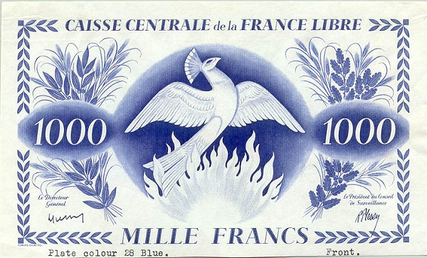 Front of French Equatorial Africa p14p: 1000 Francs from 1941