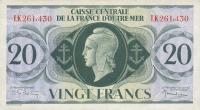 p17b from French Equatorial Africa: 20 Francs from 1944