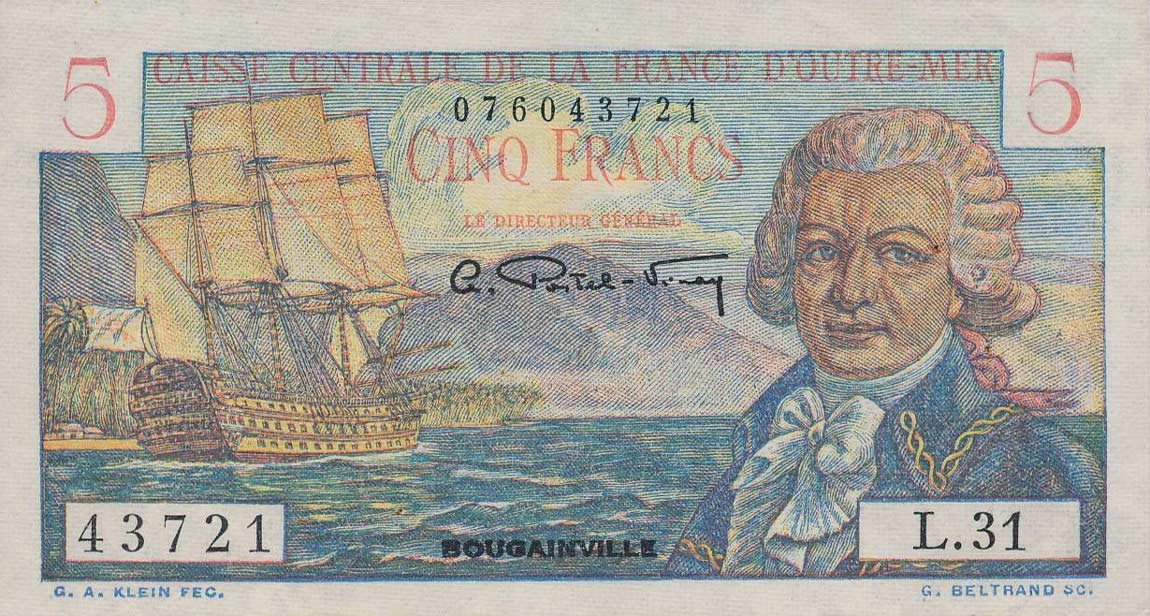 Front of French Equatorial Africa p20B: 5 Francs from 1947
