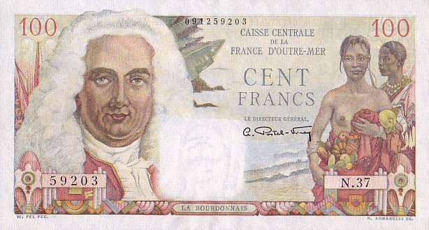 Front of French Equatorial Africa p24a: 100 Francs from 1947