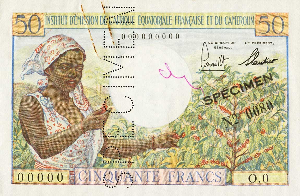 Front of French Equatorial Africa p31s: 50 Francs from 1957