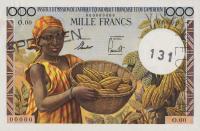 p34s from French Equatorial Africa: 1000 Francs from 1957