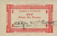 p11 from French Guiana: 1 Franc from 1942