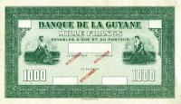 p15s from French Guiana: 1000 Francs from 1942