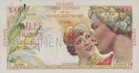 p25s from French Guiana: 1000 Francs from 1947
