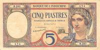 Gallery image for French Indo-China p49a: 5 Piastres
