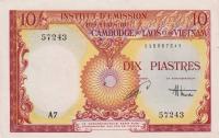 Gallery image for French Indo-China p107a: 10 Piastres