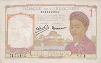 p54a from French Indo-China: 1 Piastre from 1932