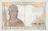 Gallery image for French Indo-China p55b: 5 Piastres