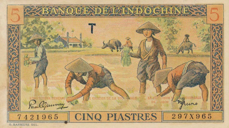Front of French Indo-China p75a: 5 Piastres from 1951