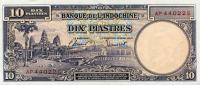 Gallery image for French Indo-China p80a: 10 Piastres