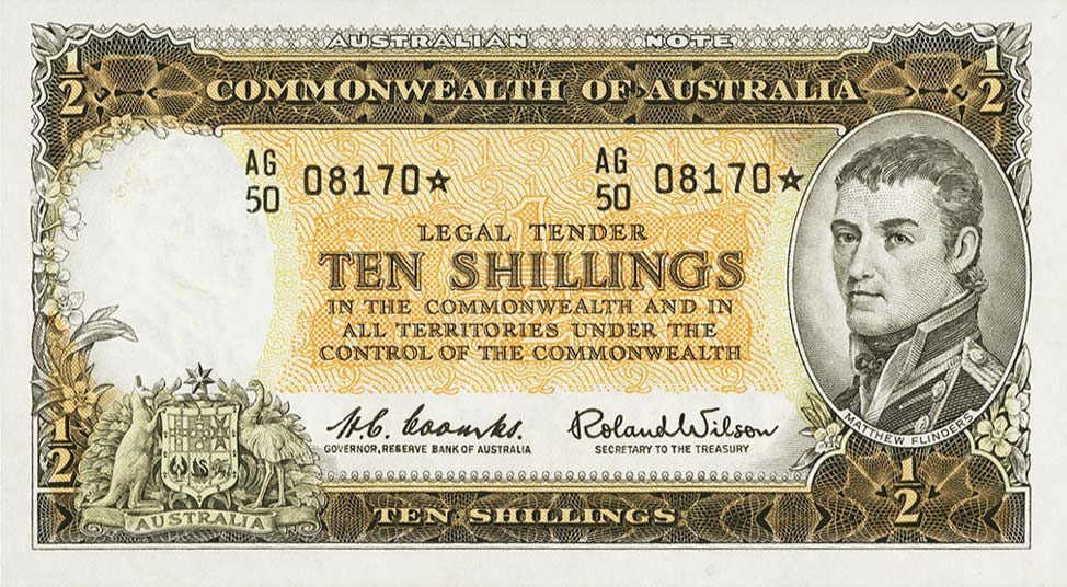 Front of Australia p33r: 10 Shillings from 1961