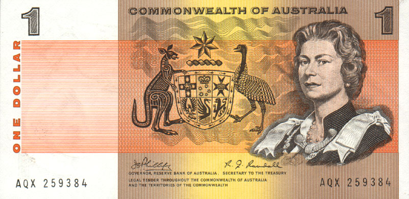 Front of Australia p37c: 1 Dollar from 1966