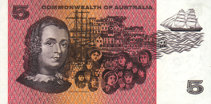 Back of Australia p39b: 5 Dollars from 1967